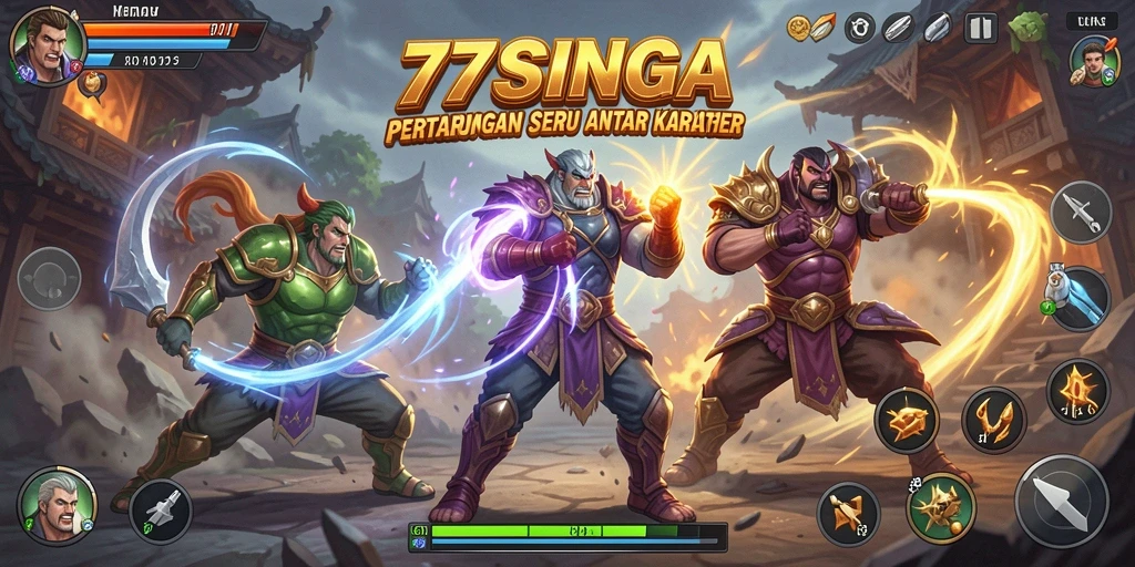 Tampilan gameplay Fighting yang memukau di 77SINGA.