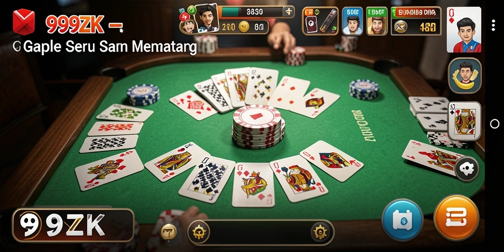Tampilan gameplay Gaple yang seru dan interaktif.