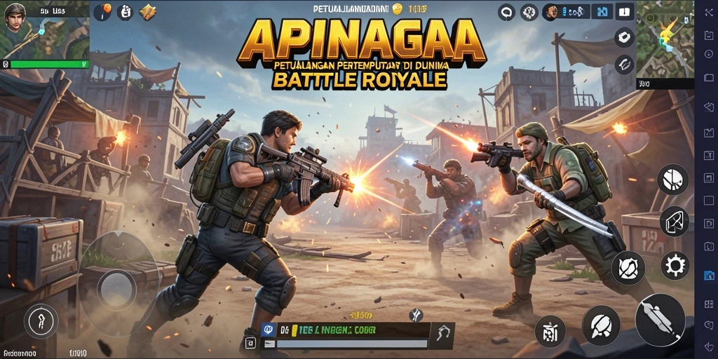Screenshot gameplay APINAGA yang menampilkan aksi seru dalam Battle Royale.