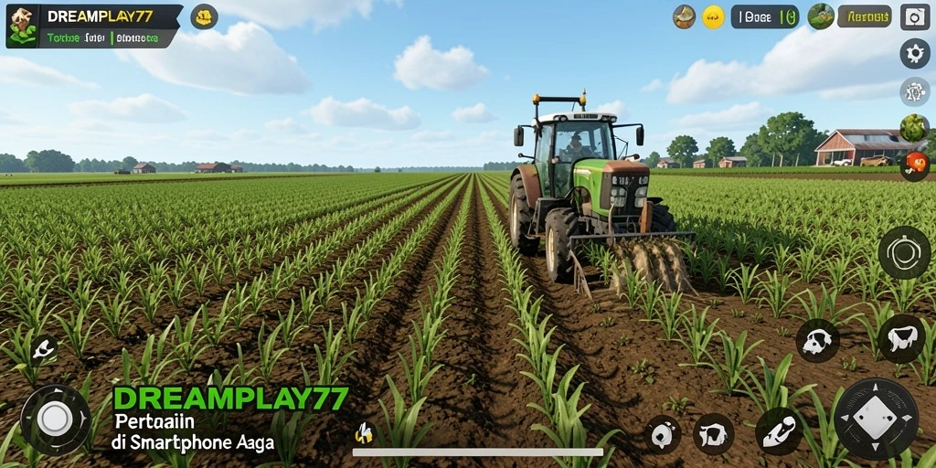 Tampilan gameplay Farming yang seru dan interaktif di DREAMPLAY77.