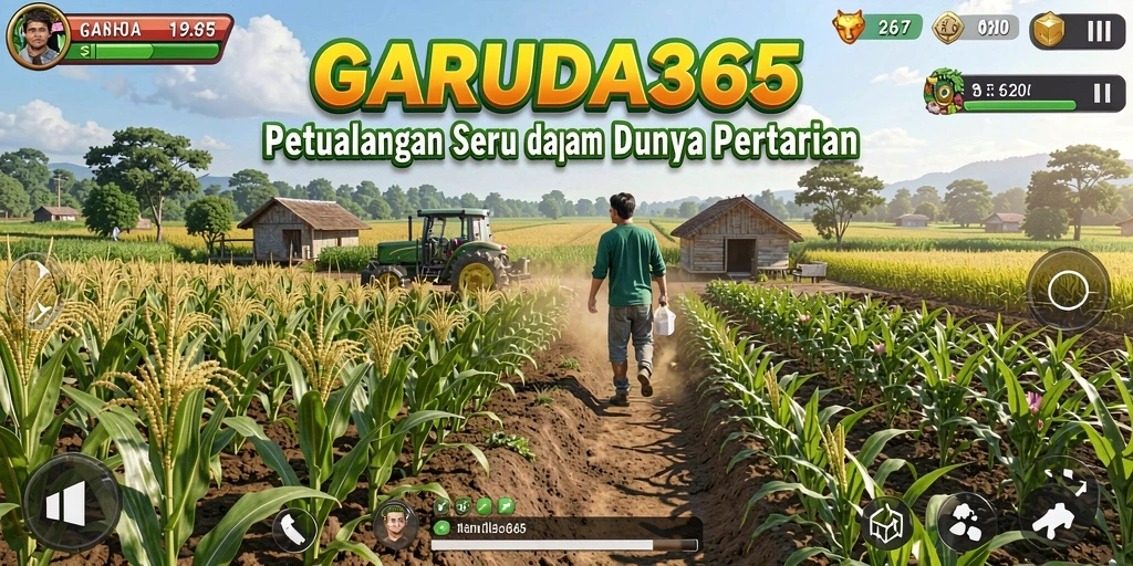 Tampilan gameplay GARUDA365 yang menunjukkan aktivitas bertani yang seru.