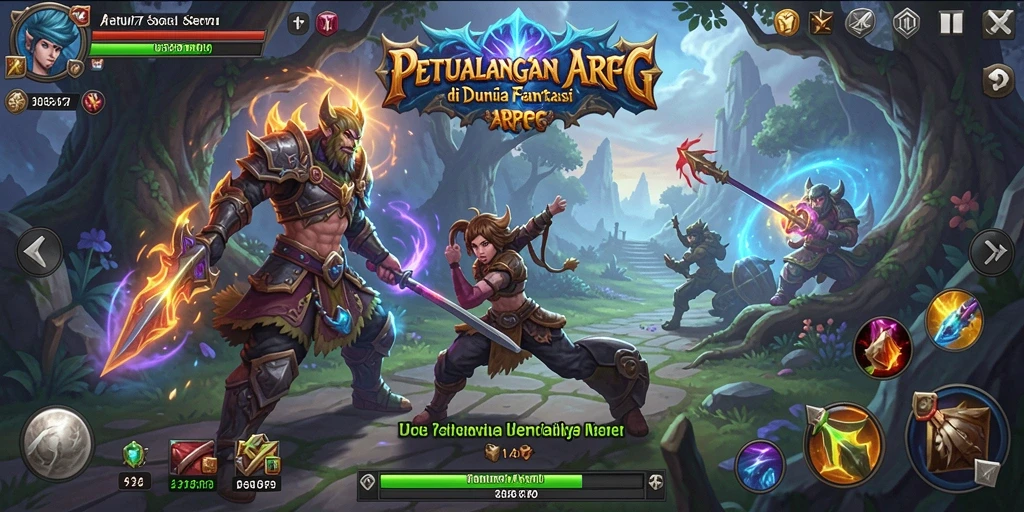 Tampilan gameplay menakjubkan dari JARUM77 dalam petualangan ARPG.