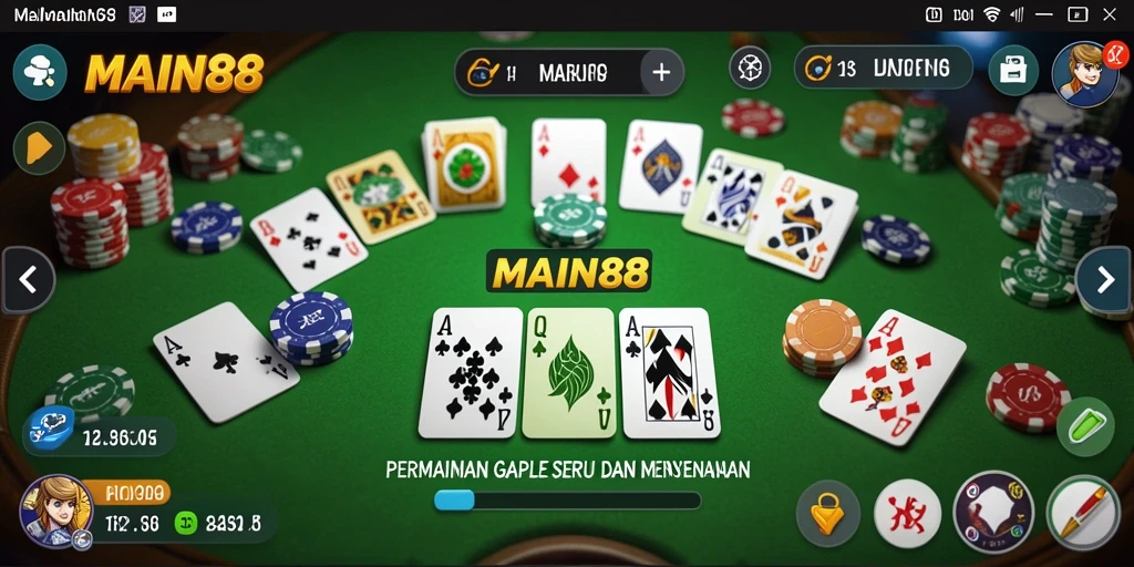 Screenshot gameplay MAIN88 yang menampilkan keseruan bermain Gaple.