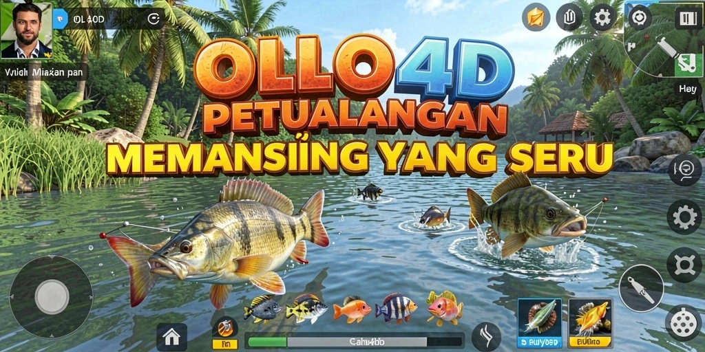 Screenshot gameplay OLLO4D dengan aksi memancing yang seru.