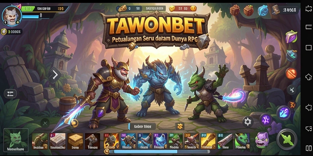 Tangkapan layar TAWONBET menampilkan aksi pertarungan RPG yang mendebarkan.