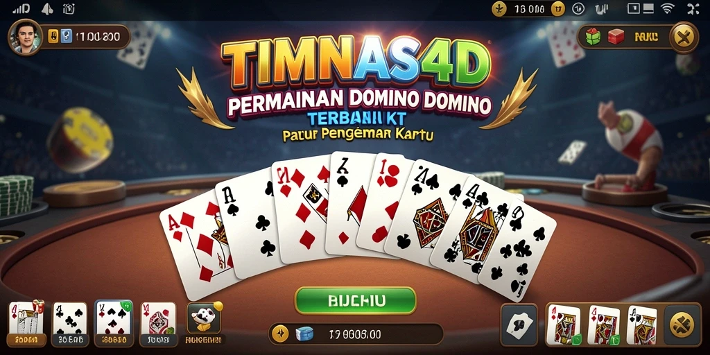 Screenshot gameplay TIMNAS4D yang menampilkan pengalaman bermain Domino yang seru.